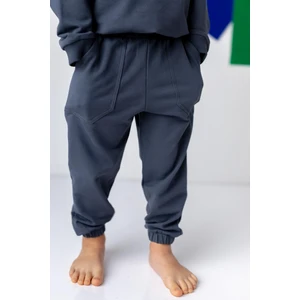 Unisex Çocuk Lastikli Düz Jogger Eşofman Altı