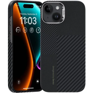 iPhone 15 Uyumlu Kılıf Magsafe Şarj Özellikli Karbon Fiber Benks Montage Armorair 600D Kevlar Kapak