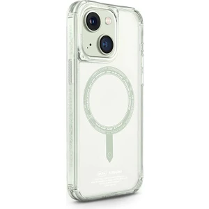 iPhone 15 Kılıf Skinarma Şeffaf Airbag Tasarımlı Magsafe Şarj Özellikli Saido Kapak Yeşil