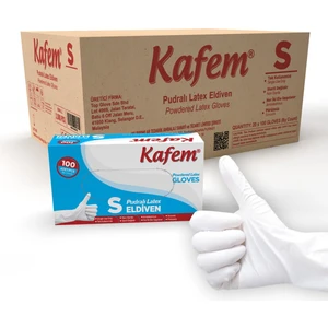 Beyaz Lateks Eldiven Pudralı (S) 100 Lü x 20 Paket (Koli)