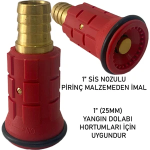 1" Sis Nozul- Yangın Dolap Lansı Pirinç Malzeme-1.kalite