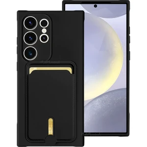 M.TK Moveteck Samsung Galaxy S24 Ultra Kılıf Kamera Korumalı Kartvizitli Cüzdan Tarz Yumuşak Silikon Kapak Kartlıklı