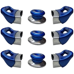 Nalburkent Tencere Tava Sahan Kulpu Cam Ve Metal Kapak İçin Yasemin Mavi 3 Set