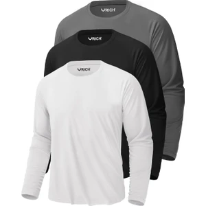 Erkek 3'lü Paket Basic Uzun Kollu Tişört Sporcu Body T-Shirt