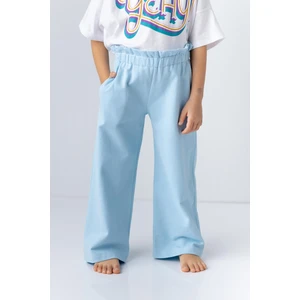 Kız Çocuk Fırfır Kemerli Düz Eşofman Altı