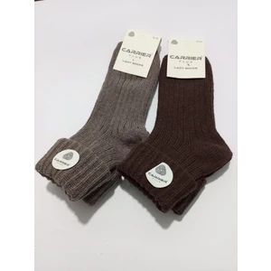 Bayan Yün Çorap Kıvrık Modelli 2'li