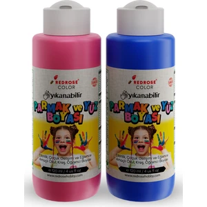Red Rose Color Pembe Mavi Parmak Boyası 2'li Set 2 x 120 ml