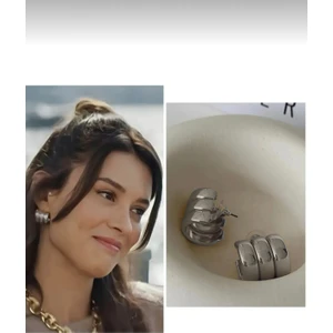 Gümüş 3 Sıra Bombeli Küpe Seti