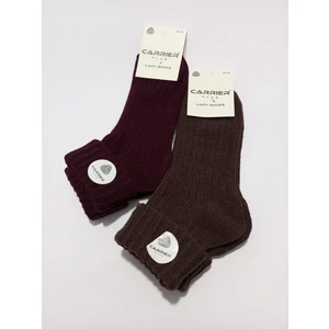 Bayan Yün Çorap Kıvrık Modelli 2'li