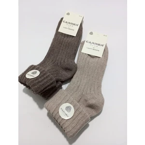 Bayan Yün Çorap Kıvrık Modelli 2'li