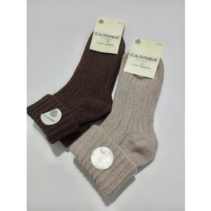 Bayan Yün Çorap Kıvrık Modelli 2'li