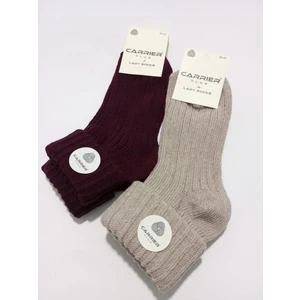 Bayan Yün Çorap Kıvrık Modelli 2'li