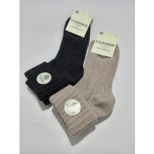 Bayan Yün Çorap Kıvrık Modelli 2'li