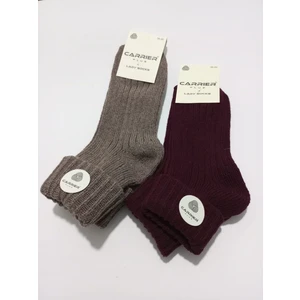 Bayan Yün Çorap Kıvrık Modelli 2'li