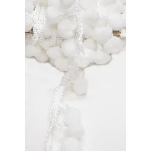 Beyaz Şerit Ponpon 1,5cm