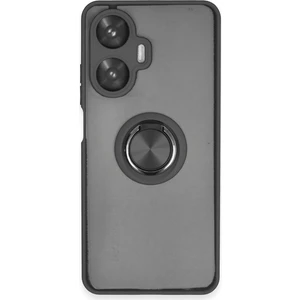 Realme C55 Kılıf Montreal Yüzüklü Silikon Kapak - Siyah 300099