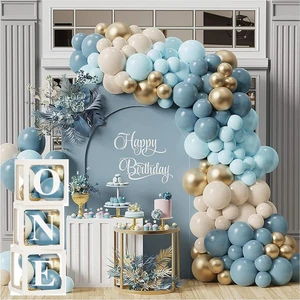 Patladı Gitti Okyanus Temalı 1 Yaş Doğum Günü Set 118 Parça; One Kutu ve Lateks Balon Set