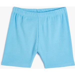 Basic Kısa Tayt Dokulu Beli Lastikli Pamuklu