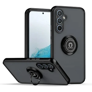 M.TK Moveteck Samsung Galaxy S24 Kılıf Mat Parmak Izi Yapmaz Renkli Tuşlu Yüzüklü Standlı Kamera Korumalı Zırh Tank Military