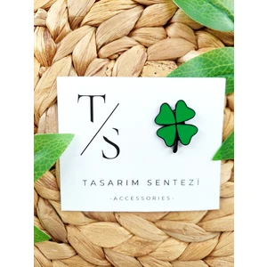 Tasarım Sentezi Rozet Metal Broş Yaka Okul Çantası Kıyafet Şapka Takı Aksesuar Yonca 4 Yapraklı Çicek  Klips Rosette