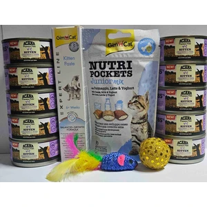 Asvet Acana Yavru Kedi Konservesi 10 Adet,gimcat Paste,gimcat Juniormix ve Polo Oyuncaklar