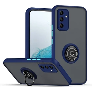 M.TK Moveteck Samsung Galaxy A05S Kılıf Mat Parmak Izi Yapmaz Renkli Tuşlu Yüzüklü Standlı Kamera Korumalı Zırh Tank Military
