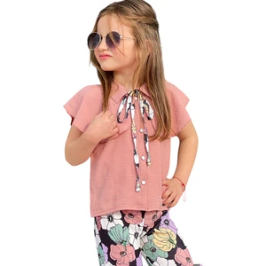 Urz Kids Kız Çocuk Yazlık Çiçek Desenli Gömlek Pantolon Takım
