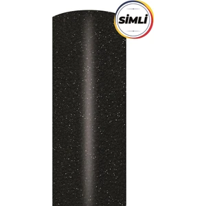 Parlak Simli Siyah Yapışkanlı Folyo 152 cm x 1 mt