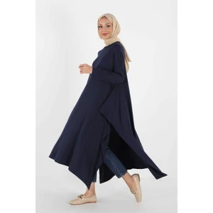 1220_ASIMETRIK Kesim Plistre Tesettür Tunik