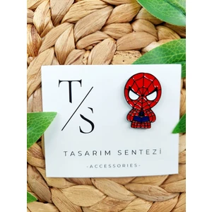 Tasarım Sentezi Rozet Metal Broş Yaka Okul Çantası Kıyafet Şapka Takı Aksesuar Spider Man Örümcek Adam Çizgi Film