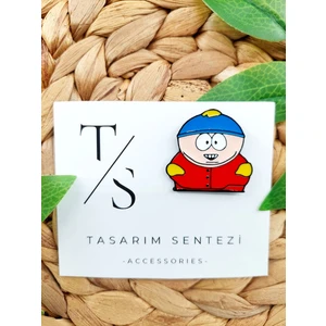 Tasarım Sentezi Rozet Metal Broş Yaka Okul Çantası Kıyafet Şapka Takı Aksesuar Eric Cartman South Park Klips Rosette