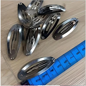 TıkTık AL 5 cm Gümüş Klipsli Çıt Çıt Toka Aparatı - Metal Çıt Çıt Toka Aparatı - 40 Adet