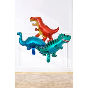 Dinozor Folyo Balonlar 3lü Set Mini Dinazor Konsepti Balonlar
