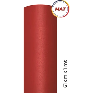 Mat Kırmızı Yapışkanlı Folyo  61 cm x 1 mt