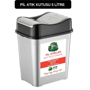 Pil Atık Kutusu 5 Lt Sıfır Atık Kutusu Geri Dönüşüm Kutusu Pil Sıfır Atık Toplama Kutusu