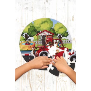 Ceo Design Traktör Temalı Mega Boy Dev Ahşap Puzzle 25 Parça 42CM Çapında Çocuklar Anaokulu ve Kreşler