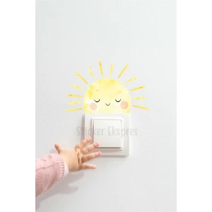 Sticker Ekspres Sevimli Uykucu Güneş P4 Priz Sticker