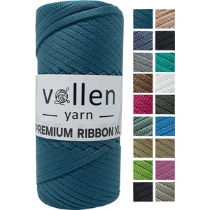Vollen Yarn Premium Polyester Ribbon İp - 200 gr - 4 mm Polyester Düz Örgü Ipi