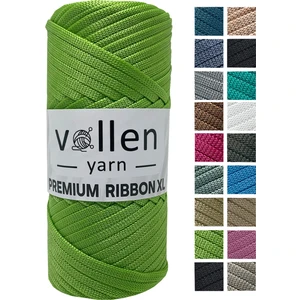 Vollen Yarn Premium Polyester Ribbon İp - 200 gr - 4 mm Polyester Düz Örgü Ipi