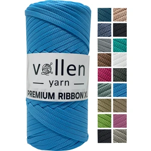 Vollen Yarn Premium Polyester Ribbon İp - 200 gr - 4 mm Polyester Düz Örgü Ipi