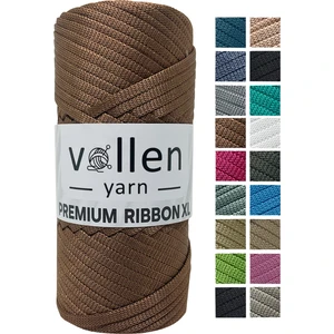 Vollen Yarn Premium Polyester Ribbon İp - 200 gr - 4 mm Polyester Düz Örgü Ipi