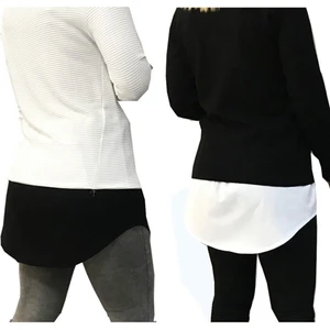 Kadın Kurtarıcı Etek Poplin  Viskon Pamuk 2 Adet Siyah ve Beyaz