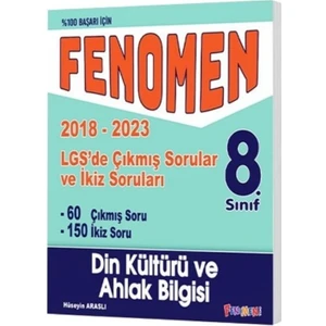 Fenomen Yayınları LGS Din Kültürü ve Ahlak Bilgisi Çıkmıs Sorular ve İkiz Soruları 2018 - 2023