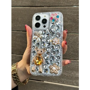 iPhone 14 Pro Max Kılıf (Sadece 14 Pro Max Uyumludur) Ultra Lüx Damla Taşlı Özel Tasarım Kılıf