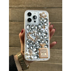 iPhone 13 Pro Max Kılıf (Sadece 13 Pro Max Uyumludur) Ultra Lüx Damla Taşlı Özel Tasarım Kılıf