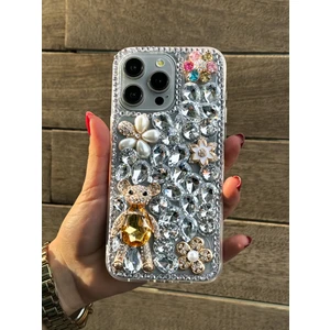 iPhone 15 Pro Kılıf (Sadece 15 Pro Uyumludur) Ultra Lüx Renkli Damla Taşlı Özel Tasarım Kılıf