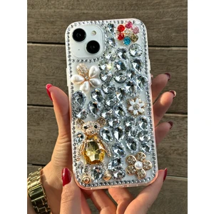 iPhone 15-14-13 Kılıf (3 Model Ile Uyumludur) Ultra Lüx Renkli Damla Taşlı Özel Tasarım Kılıf