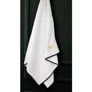 Stella Belli | 50x100 cm | Banyo | Otel | Baş | El | Havlusu | %100 Pamuk | Beyaz Renk | Soura | Kenar Siyah