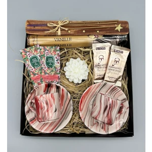 Fiorella Gift Ebru Fincan Seti & Tütsü Seti & Kahve & Mum & Mendil & Hediye Seti & Hediye Kutusu & Yeni Iş Terfi & Yıldönümü & Dogum Günü