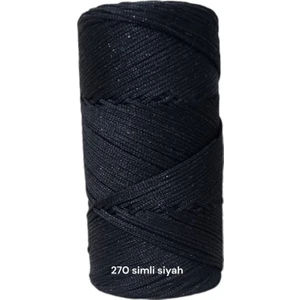 Simli Makrome Ipi 200GR Kristal Makrome Ipi Çanta Ipi Örgü Ipi Runner  Örgü Ipi No3 -1mm Makrome Ipi